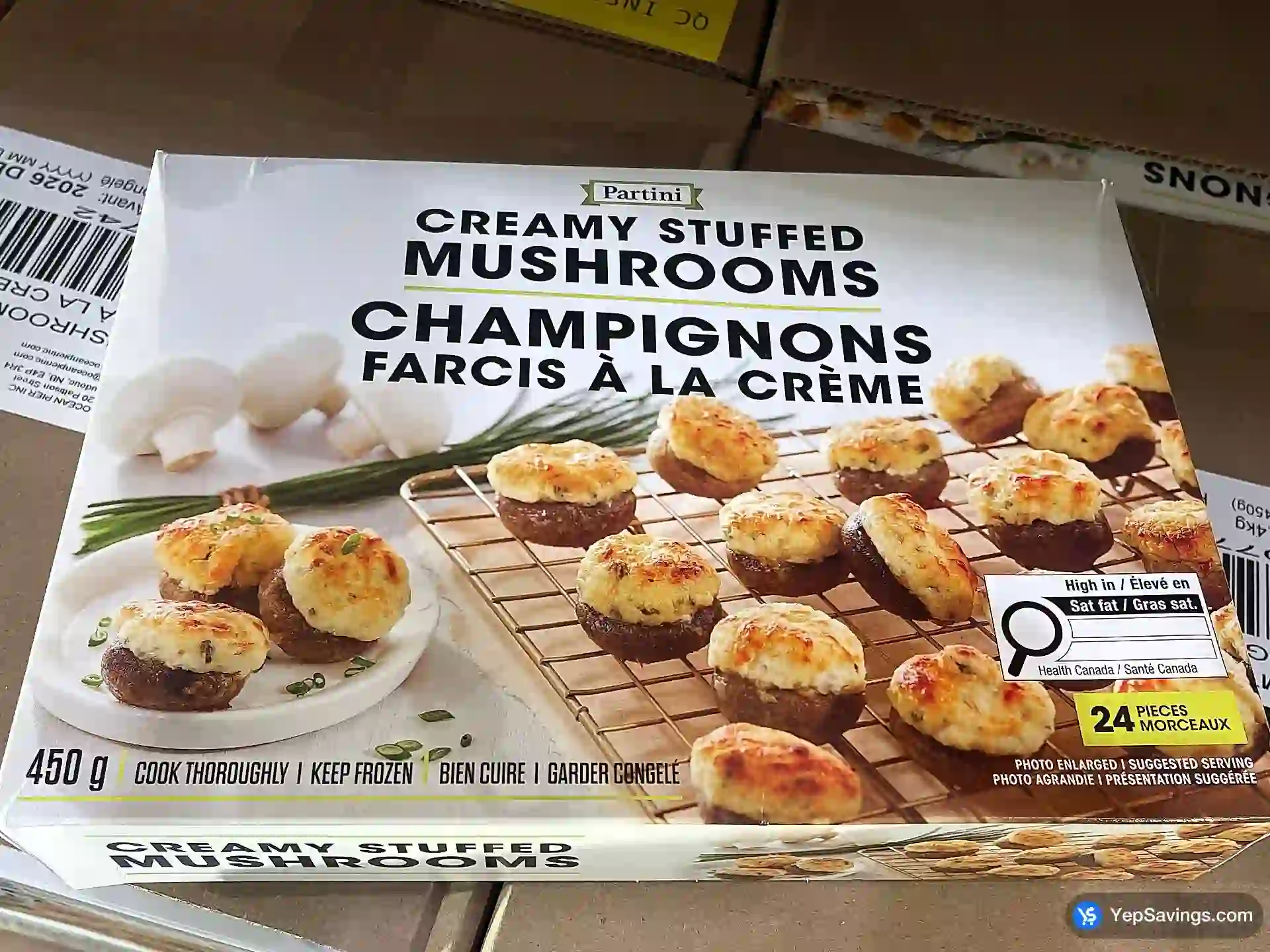 Costco PARTINI STUFFED MUSHROOM CAPS 450 g - Canada (ITM 2244950)