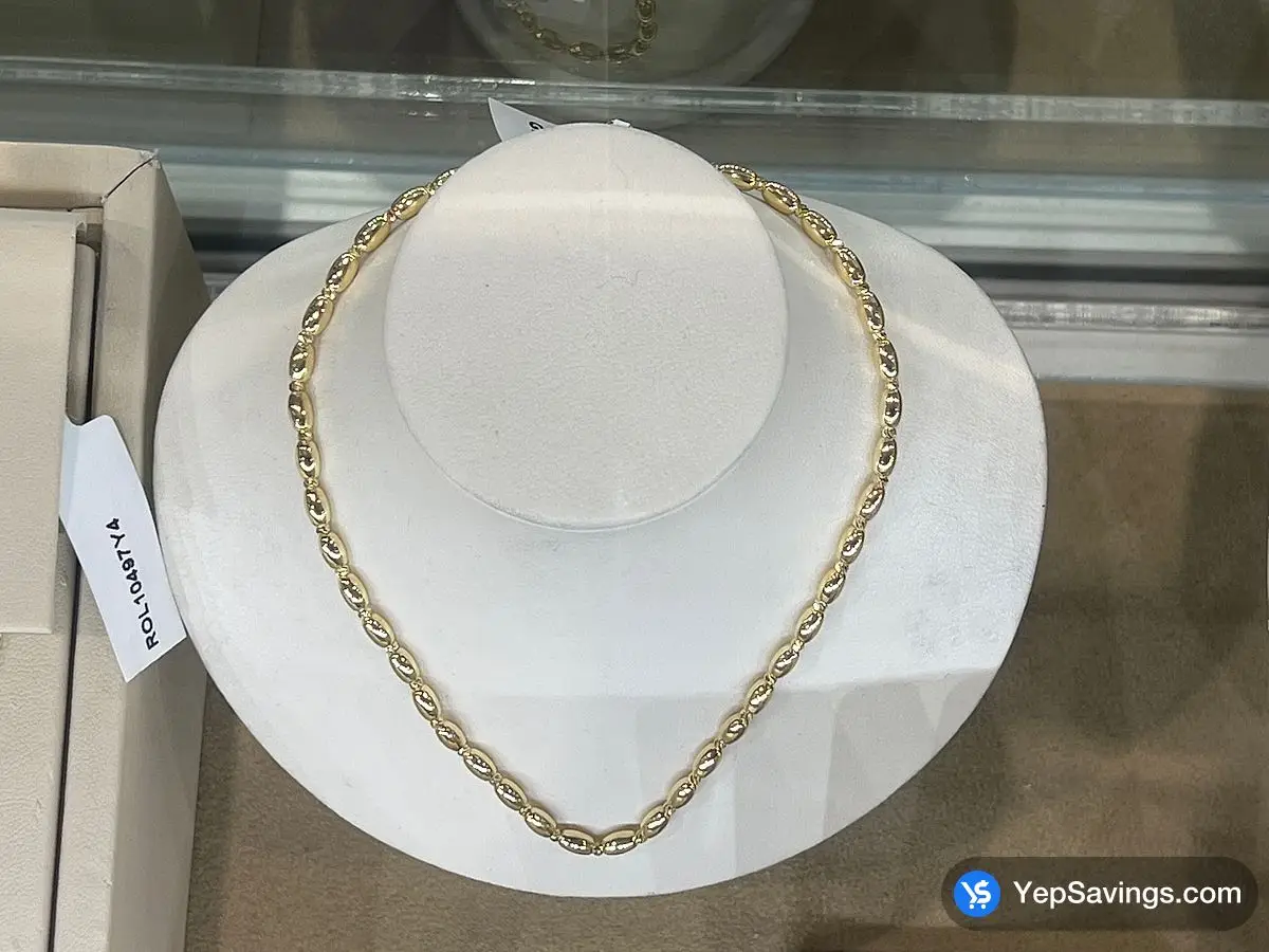 Costco 14KT YELLOW GOLD OVAL AND ROUND BEAD LINK NECKLACE 18 " - Canada (ITM 1770451)