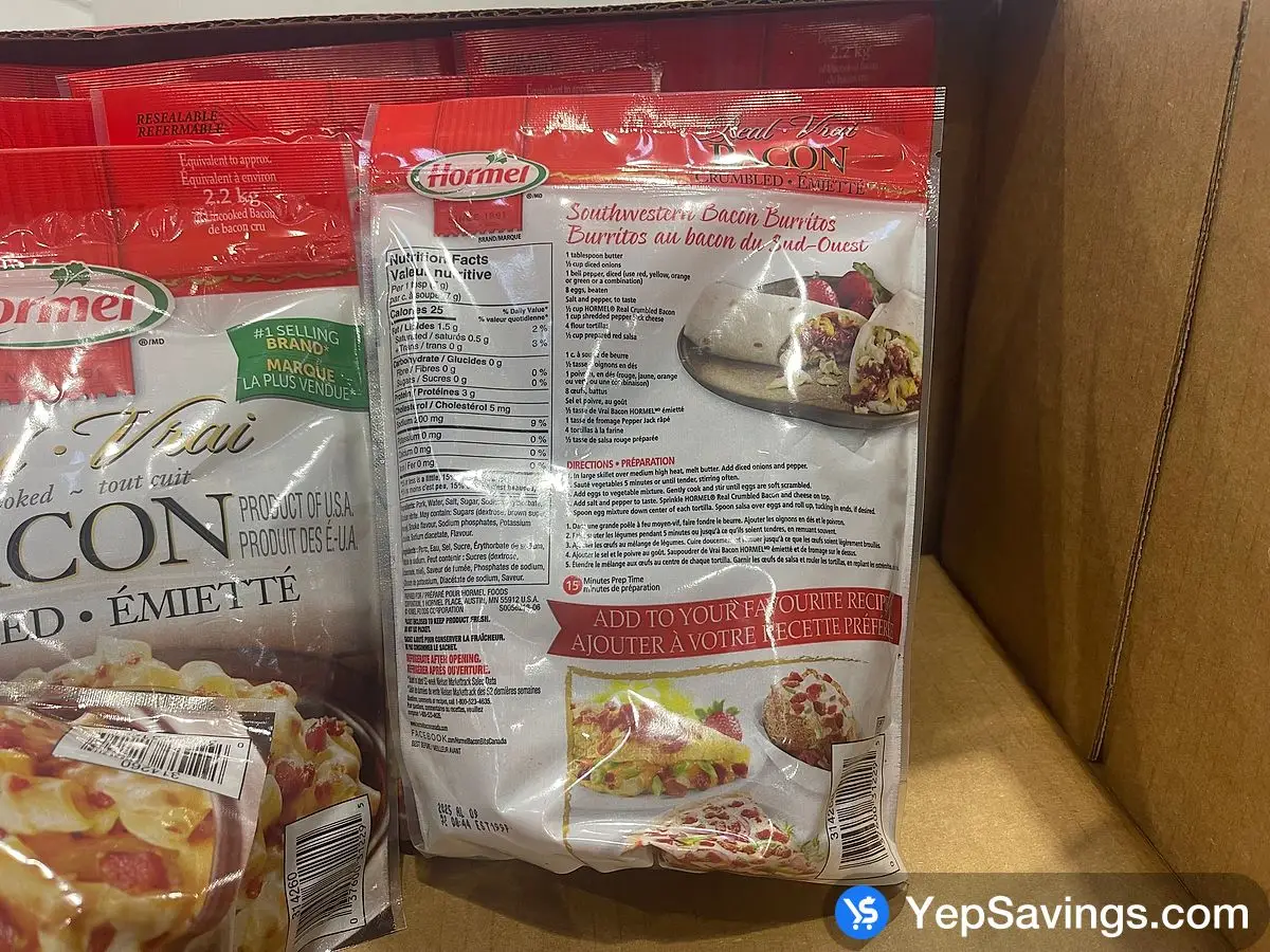 Costco HORMEL CRUMBLED BACON 567 g - Canada (ITM 314260)