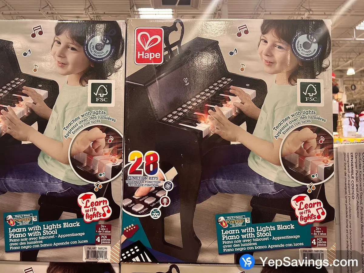 Costco HAPE PIANO WITH STOOL LEARN WITH LIGHTS - Canada (ITM 1601294)