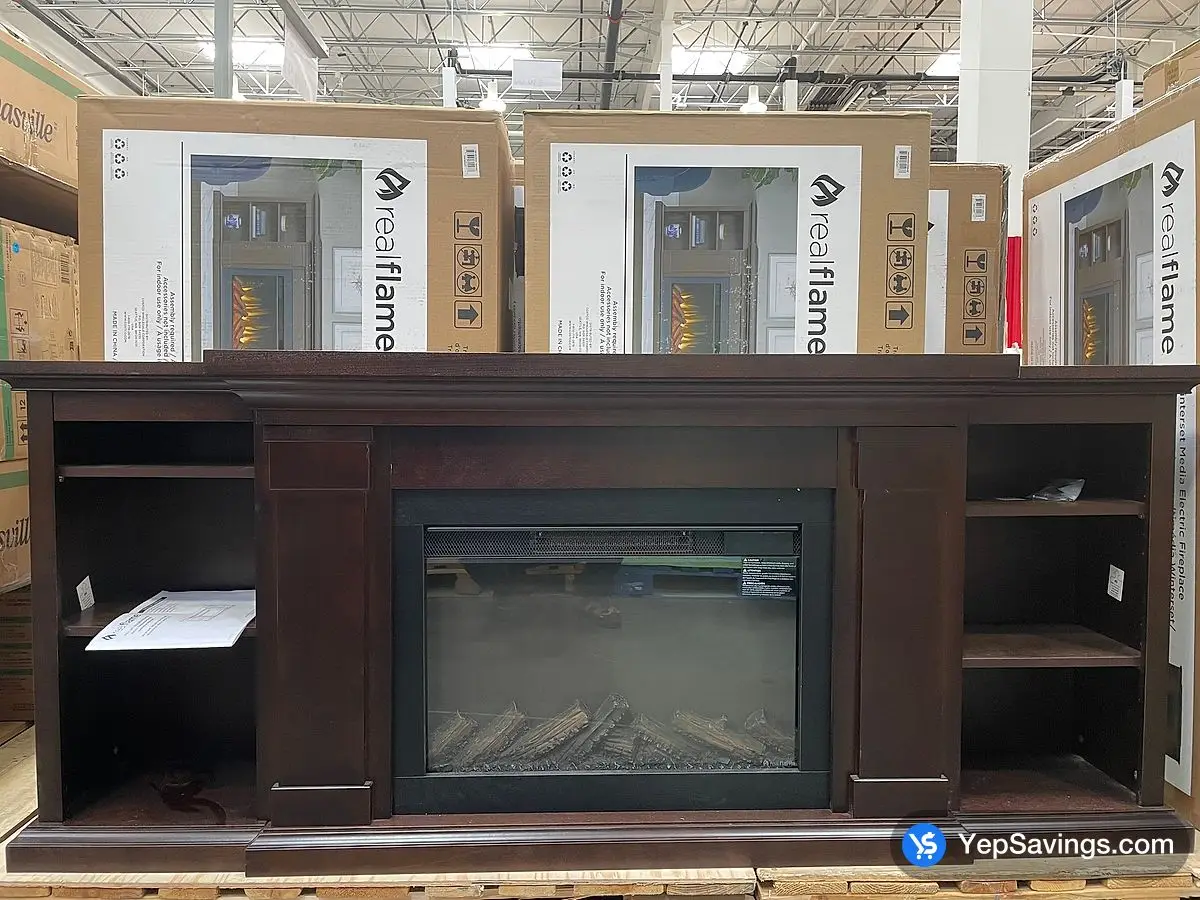 Costco REAL FLAME MEDIA MANTEL FIREPLACE 74 in 1 BOX - Canada (ITM 1635476)