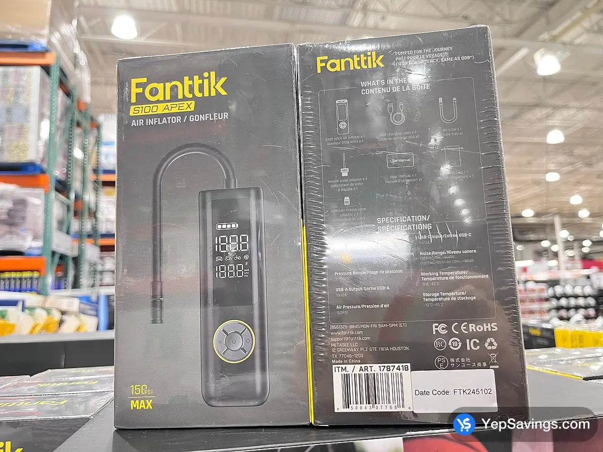 Costco FANTTIK PORTABLE INFLATOR S100 APEX - Canada (ITM 1787418)