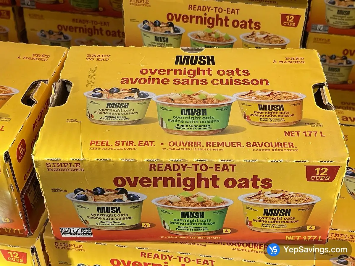 Costco MUSH OVERNIGHT OATS VARIETY 12 x 141g - Canada (ITM 2661161)