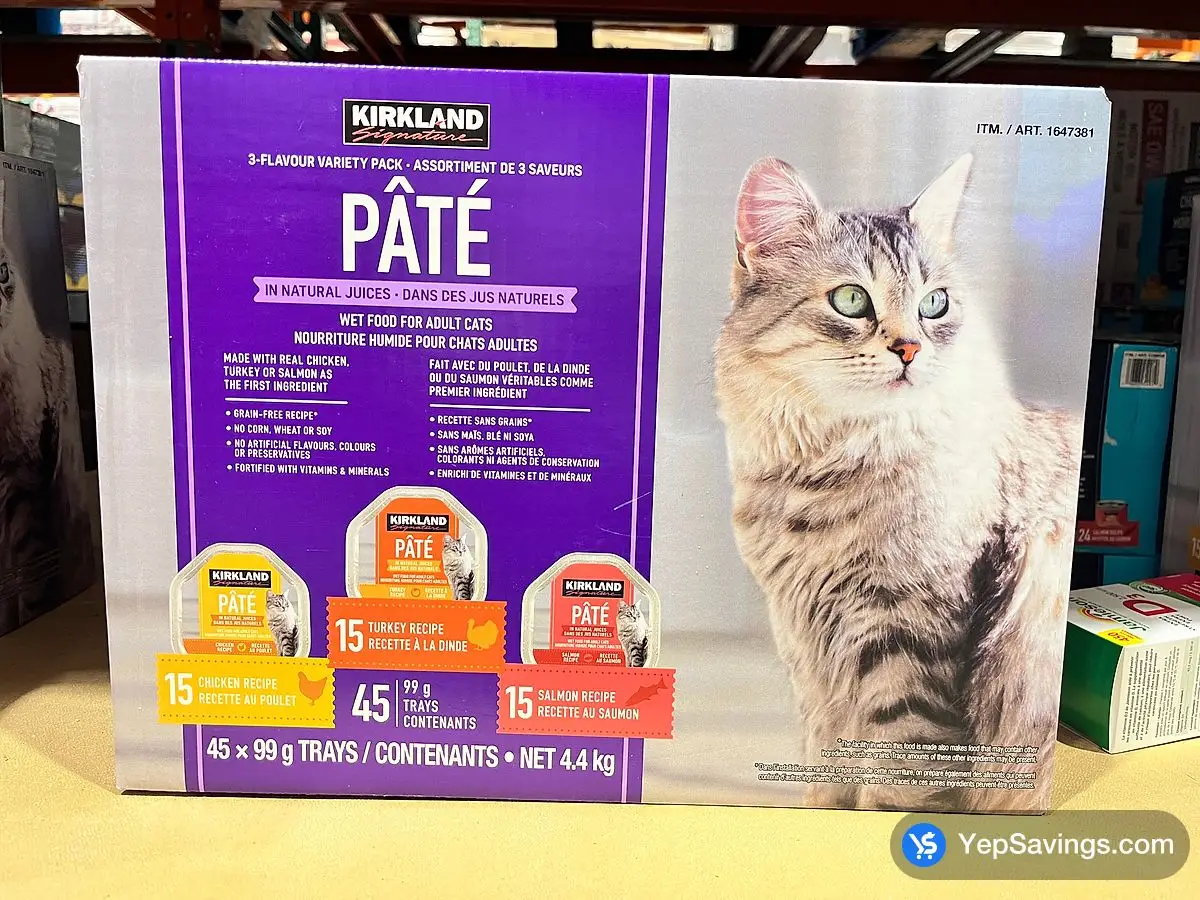Costco KIRKLAND SIGNATURE WET CAT PATE VARIETY 45 x 100 g - Canada (ITM 1647381)