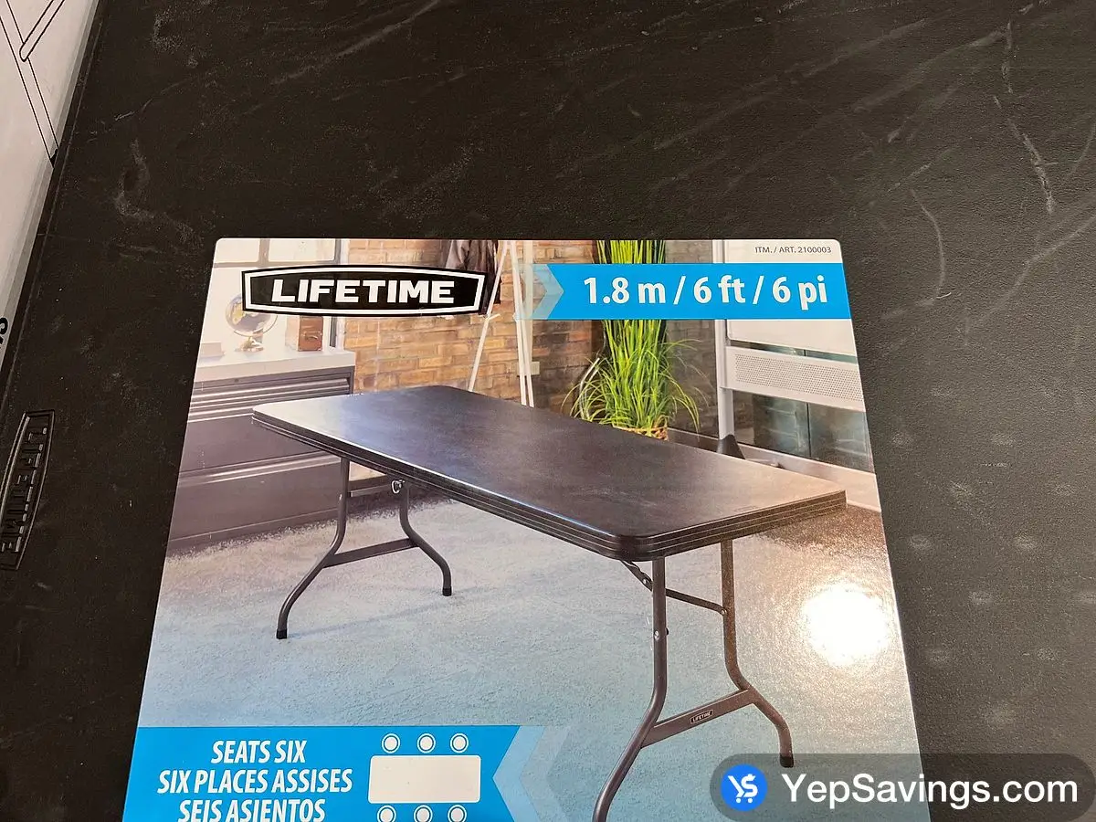 Costco LIFETIME UTILITY TABLE BLACK 72 " X 30 " - Canada (ITM 1210003)