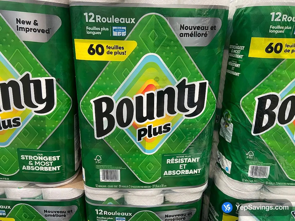 Costco BOUNTY PLUS PAPER TOWEL 12 x 91 SHEETS - Canada (ITM 1717599)