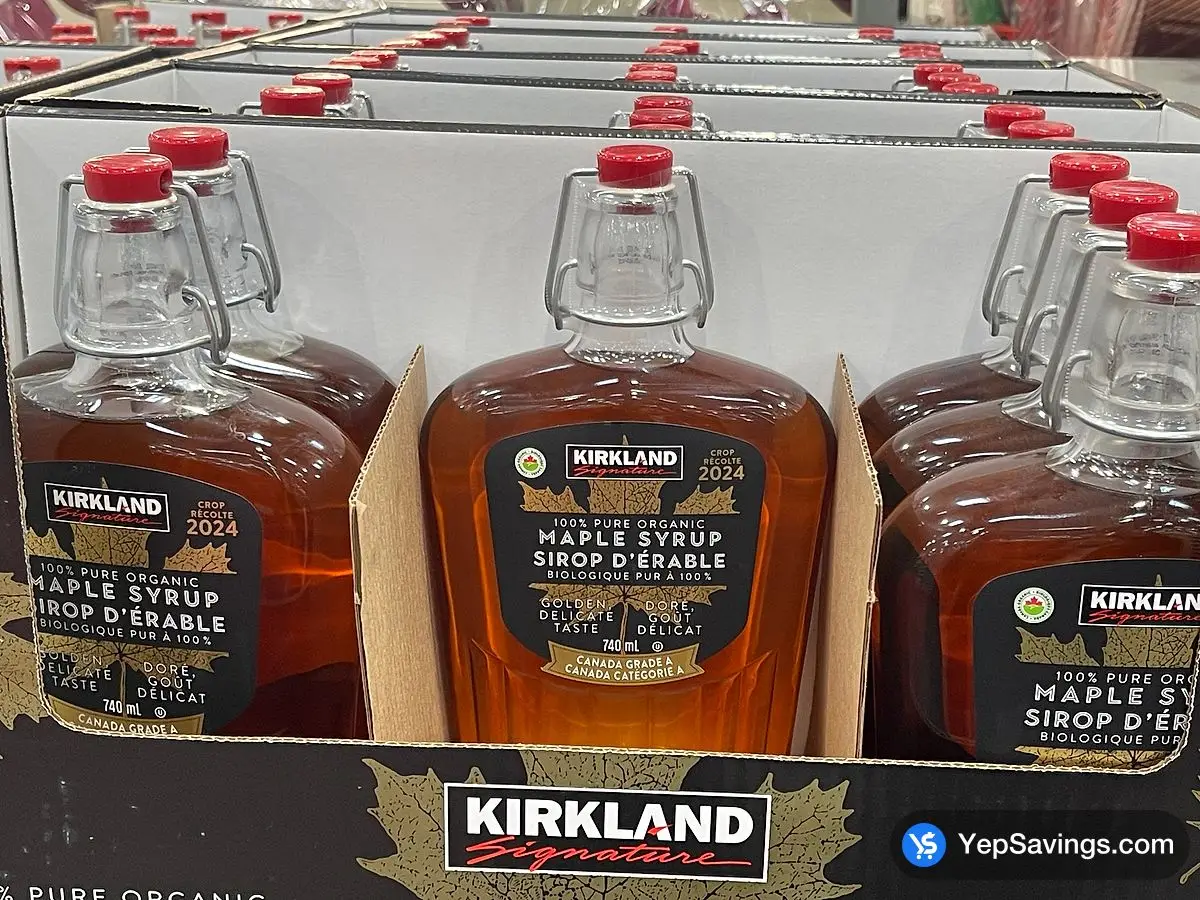 Costco KIRKLAND SIGNATURE 100 % PURE MAPLE SYRUP 740 mL - Canada (ITM 1134046)
