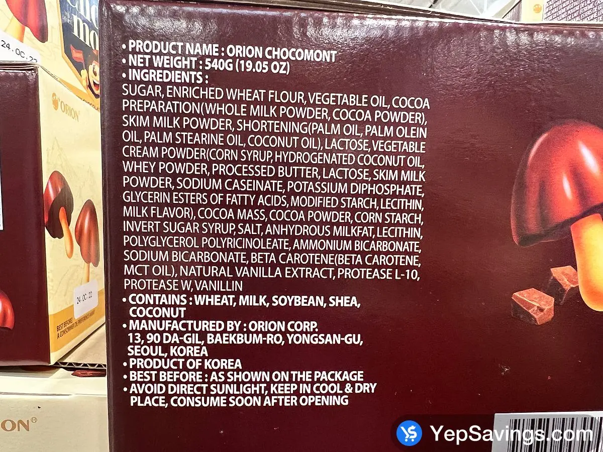 Costco ORION CHOCO MONT BISCUIT 15 x 36 g - Canada (ITM 1753841)