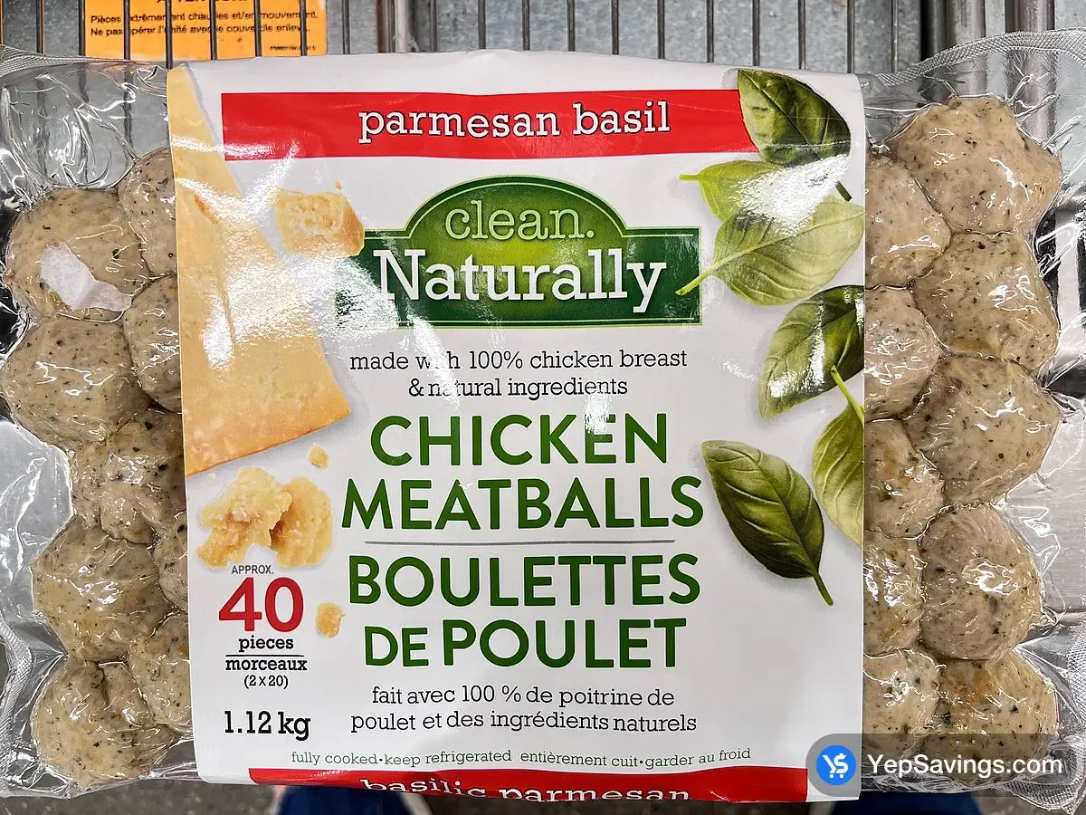 Costco CLEAN BASIL / PARM CHICKEN MEATBALLS 1.12 kg - Canada (ITM 1880633)