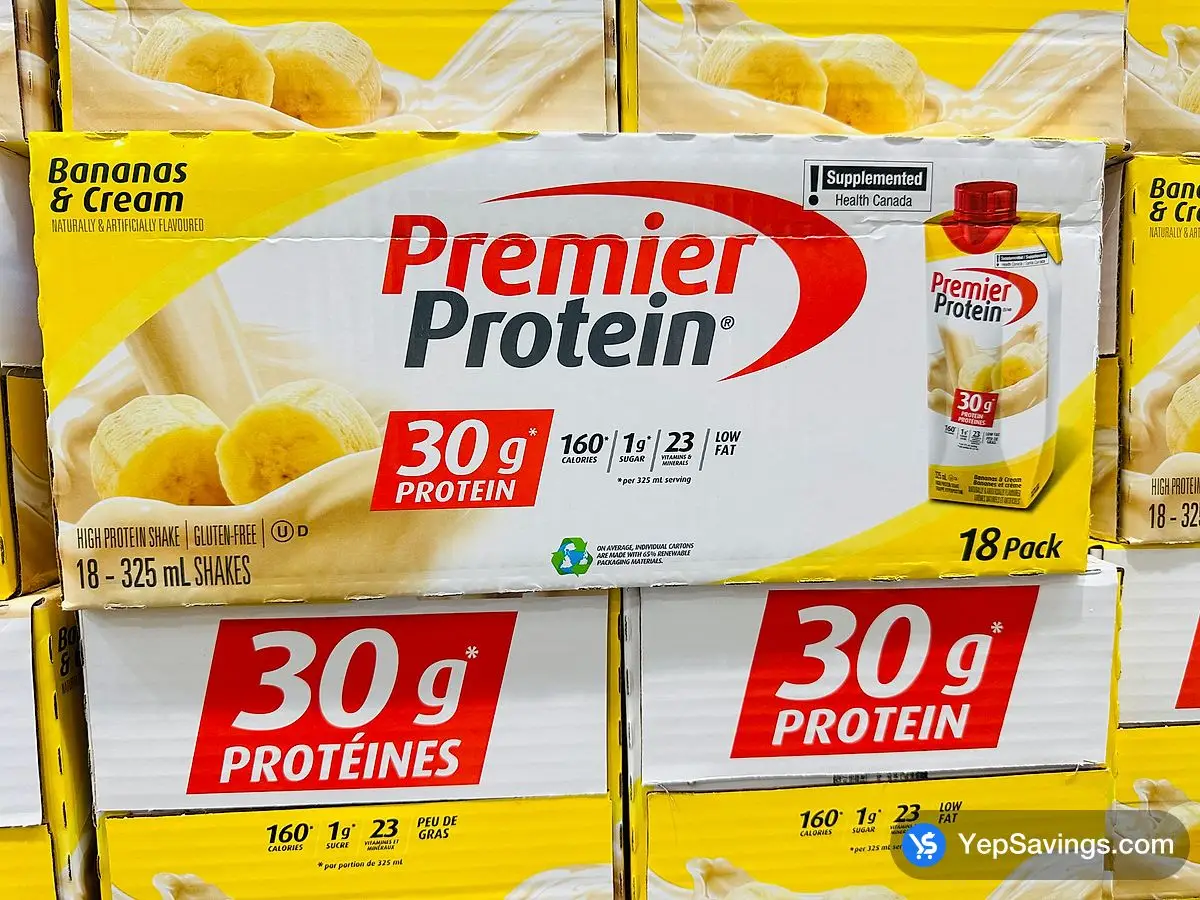 Costco PREMIER NUTRITION STRAWBERRY PROTEIN SHAKE 18 x 325 mL - Canada (ITM 1008090)