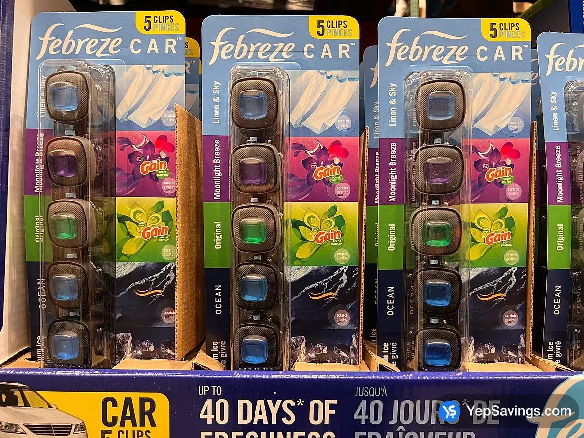 Costco FEBREZE CAR AIR FRESHENER PACK OF 5 - Canada (ITM 1858498)