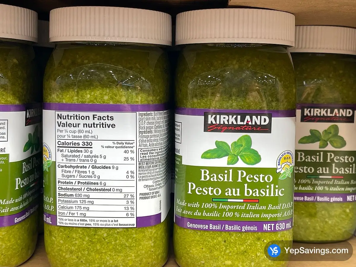 Costco KIRKLAND SIGNATURE BASIL PESTO 630 ml - Canada (ITM 990551)
