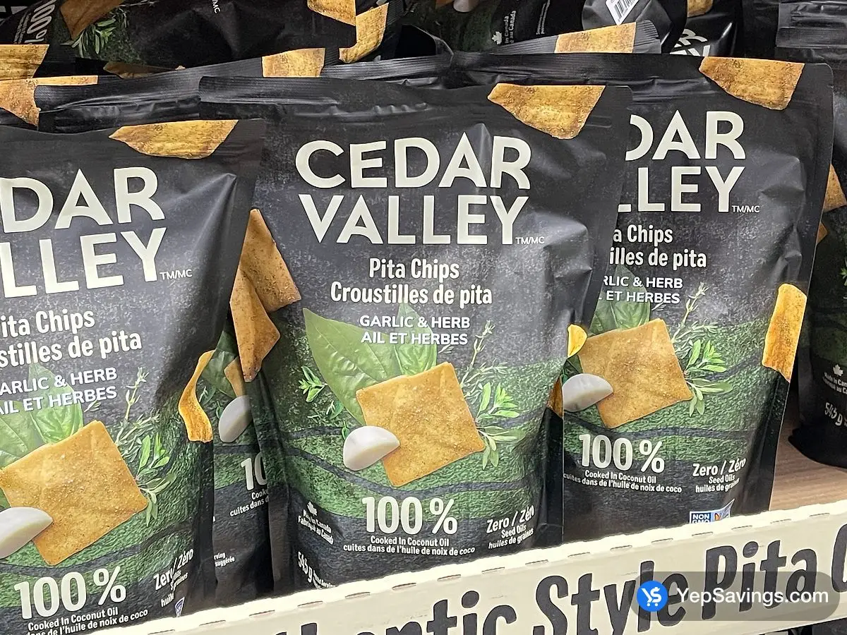 Costco CEDAR VALLEY HERB AND GARLIC PITA CHIPS 545 G - Canada (ITM 1864895)