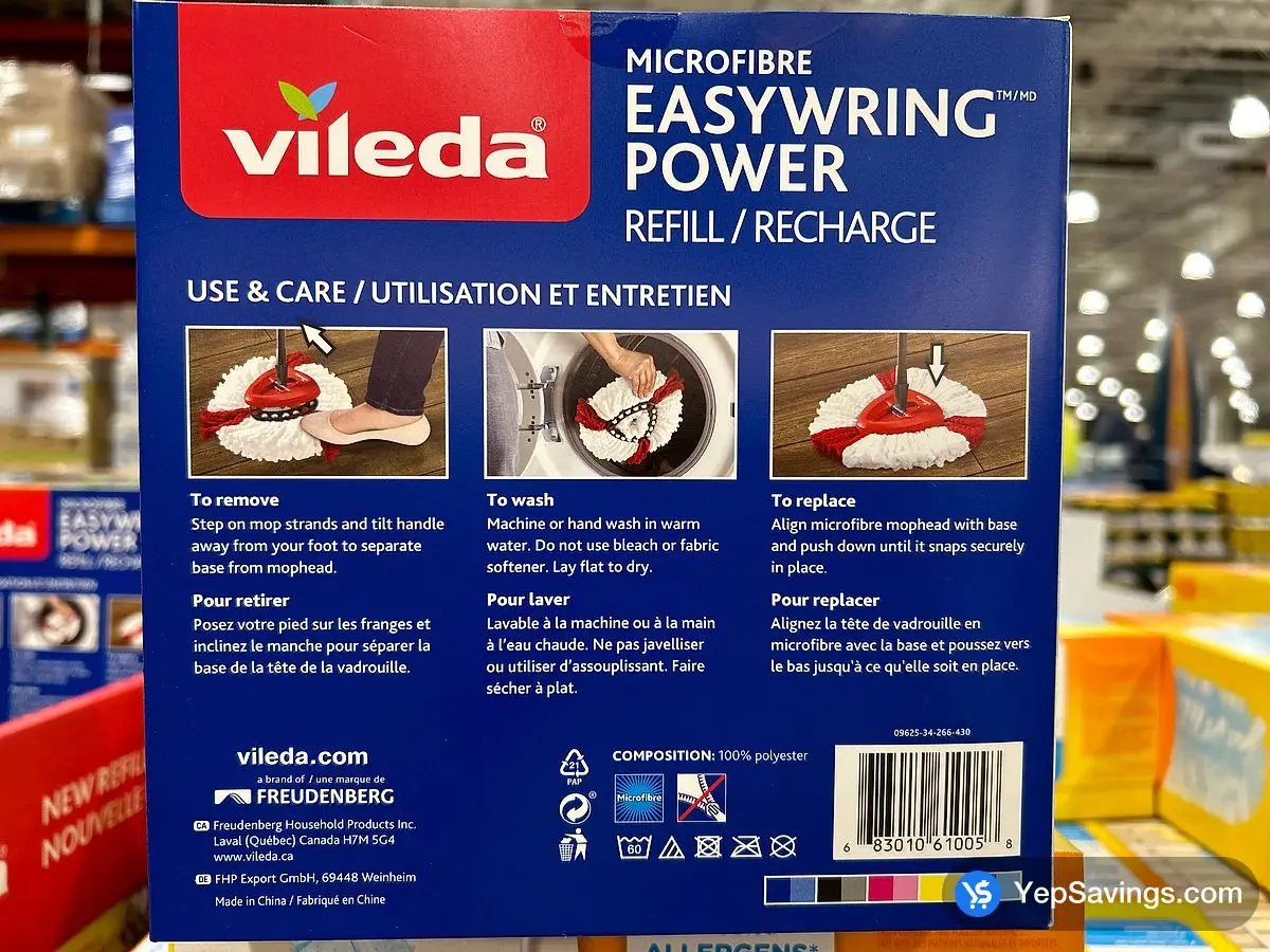 VILEDA EASY WRING MOP REFILLS PACK OF 3 ITM 1815729 at Costco