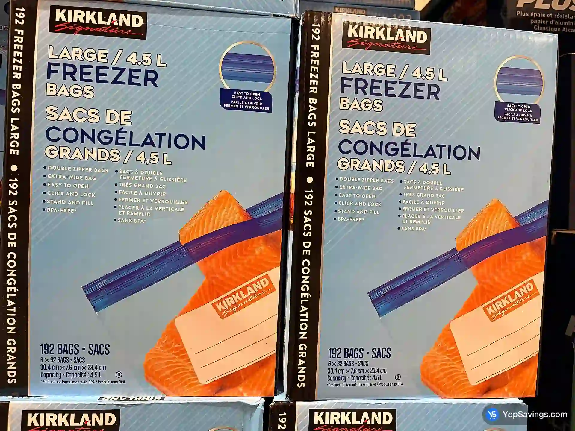 KIRKLAND SIGNATURE LARGE FREEZER BAGS 6 PACKS OF 32 - Costco Canada