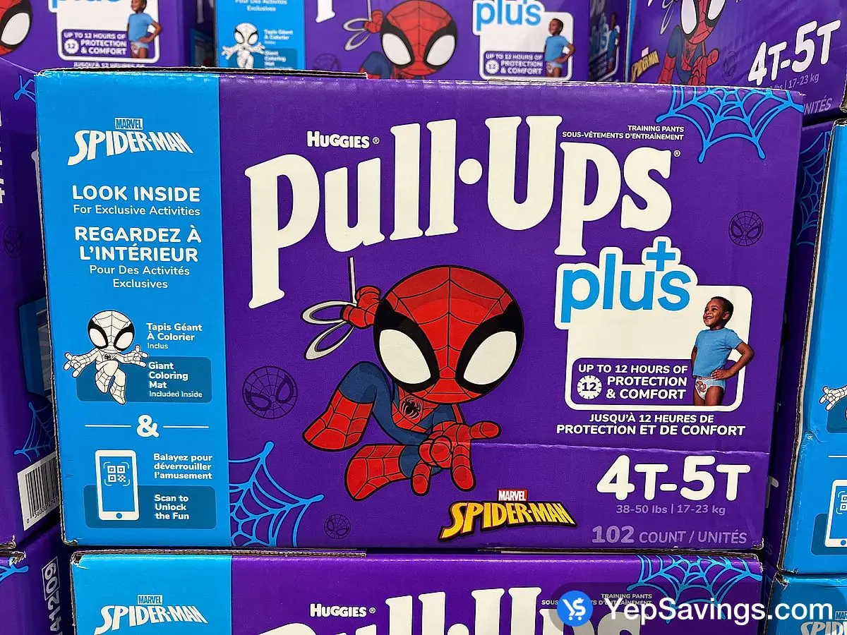 HUGGIES PULL-UPS PLUS BOYS 4T-5T PACK OF 102 at Costco 3180 Laird Rd  Mississauga & Oakville