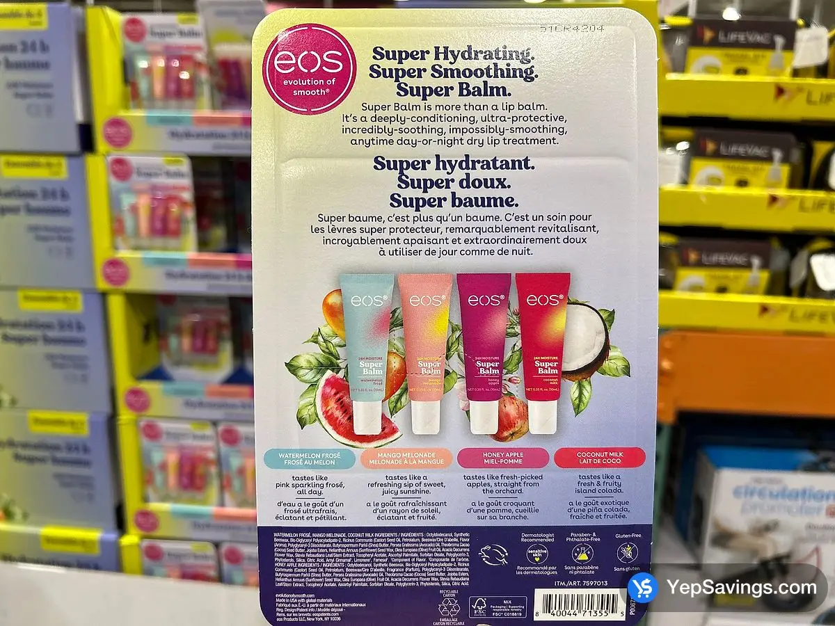 Costco EOS 24H MOISTURE SUPERBALM PACK OF 4 - Canada (ITM 7597013)