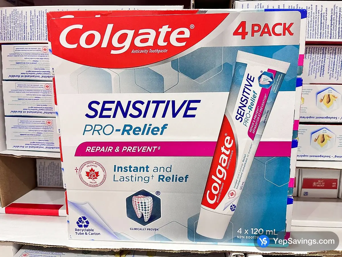 Costco COLGATE PRO-RELIEF TOOTHPASTE 4 x 120 mL - Canada (ITM 1474938)