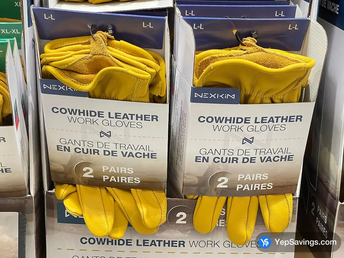 Costco NEXKIN COWHIDE GLOVES 2 PAIRS SIZES : M XL - Canada (ITM 1852713)