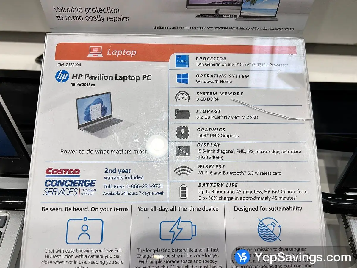 HP 15.6IN LAPTOP COMPUTER 15 - fd0013ca ITM 2128194 at Costco