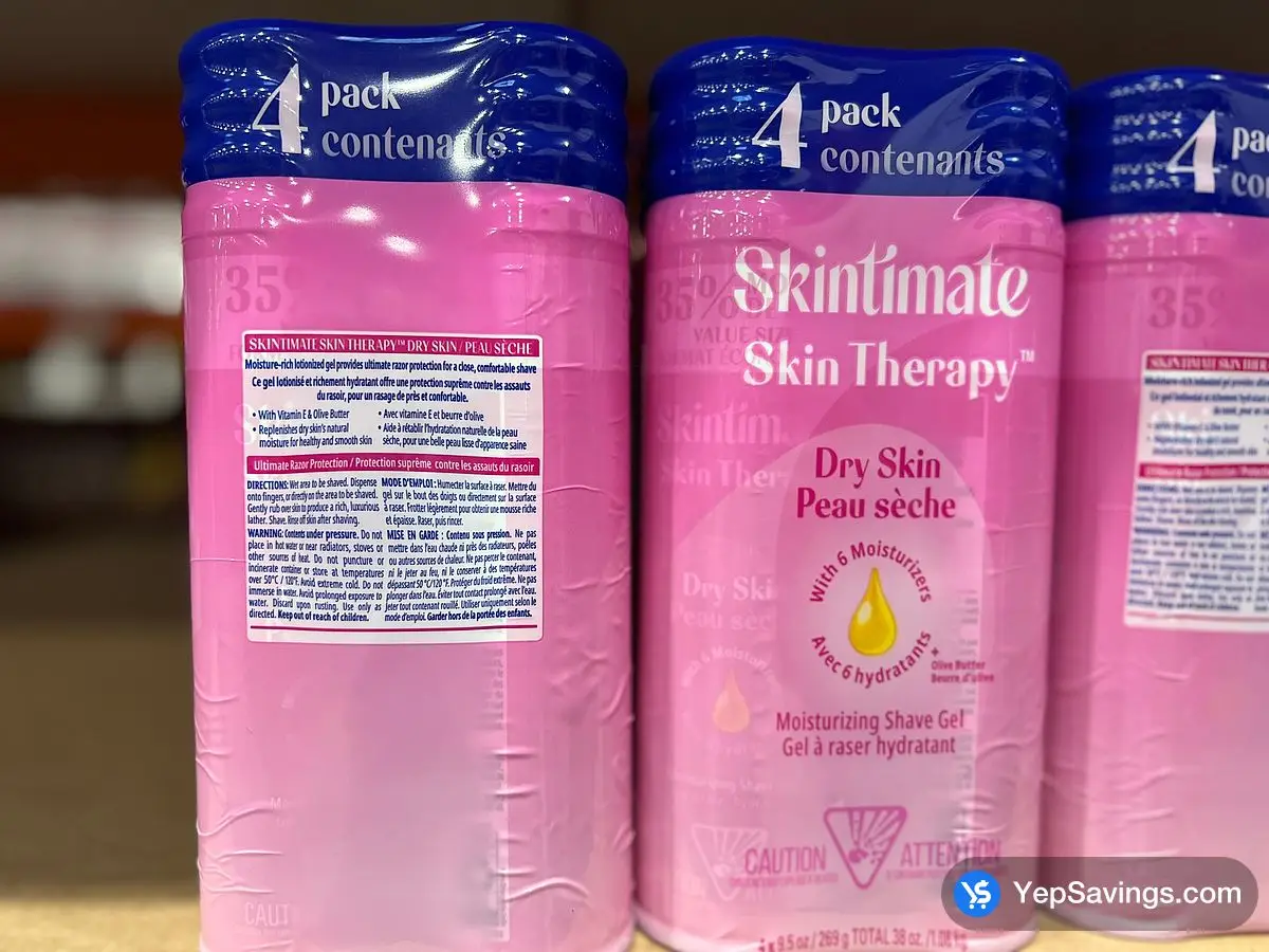 SKINTIMATE MOISTURIZING SHAVE GEL 4 x 269 g - Costco Canada