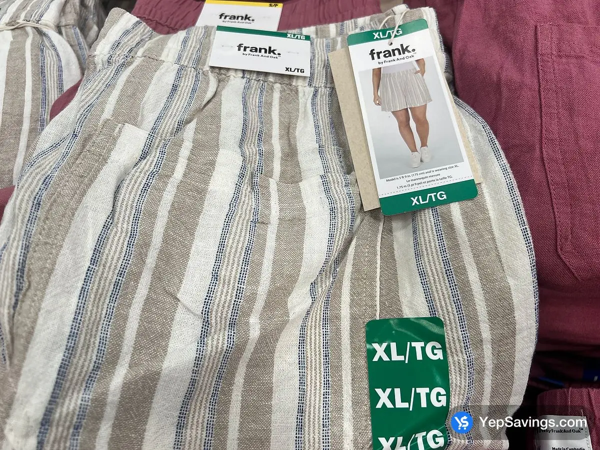 Costco FRANK BY FRANK AND OAK LINEN SHORT + LADIES SIZES S - XL - Canada (ITM 8272002)
