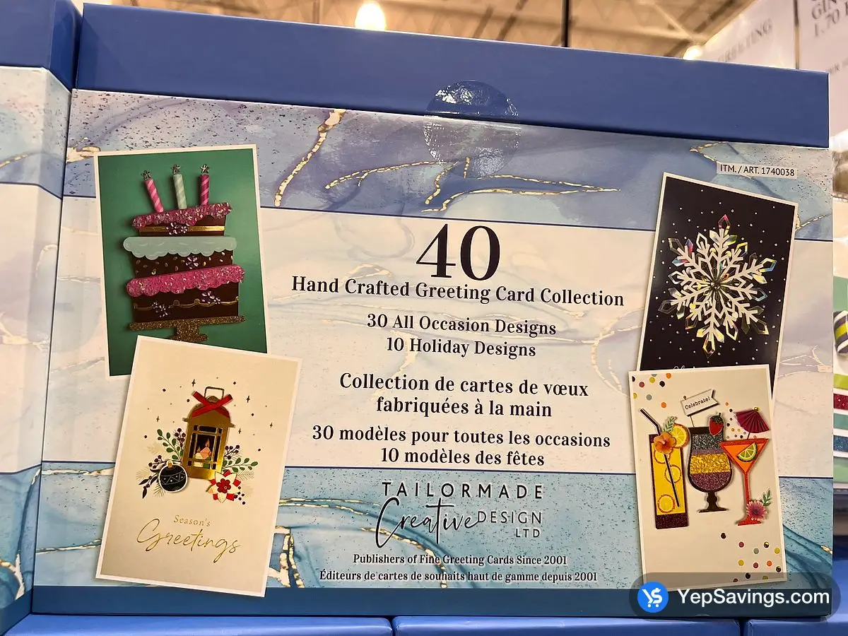 Costco HAND CRAFTED GREETING CARD COLLECTION BOX OF 40 - Canada (ITM 1740038)