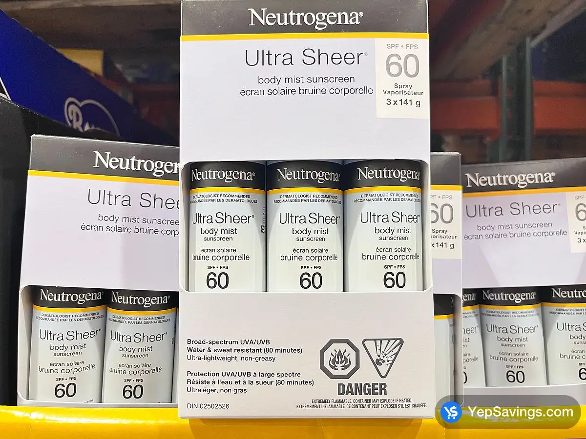 Costco NEUTROGENA ULTRA SHEER SPF 60 OXY FREE SPRAY 3 X 141 g - Canada (ITM 1560183)