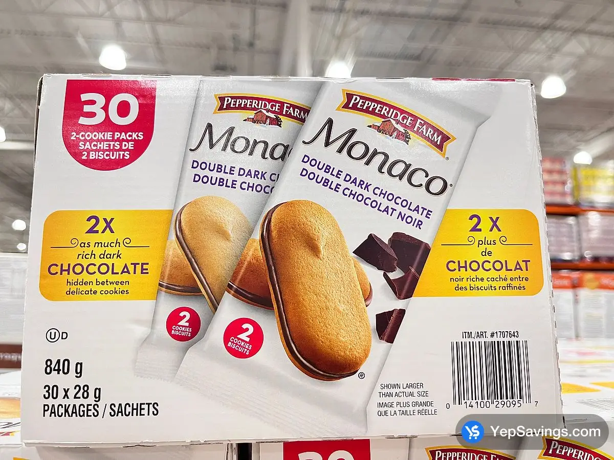 Costco PEPPERIDGE FARM MONACO DARK CHOCOLATE 30 x 28 g - Canada (ITM 1707643)