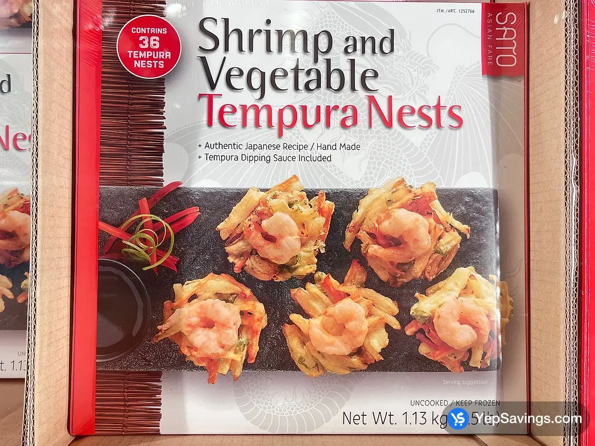 Costco SATO TEMPURA SHRIMP NESTS 1.135 kg - Canada (ITM 1252766)