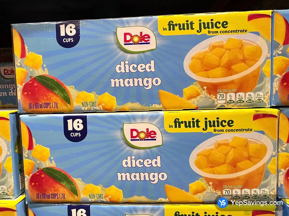 Costco DOLE DICED MANGOS 16 x 107 mL - Canada (ITM 2369765)