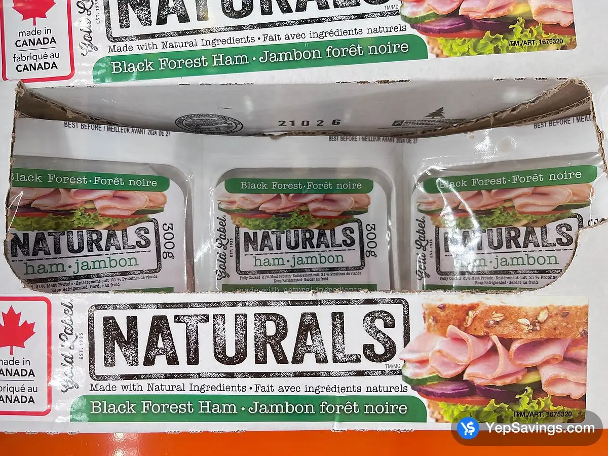 Costco GOLD LABEL NATURALS BLACK FOREST HAM 3 x 300 g - Canada (ITM 1675320)