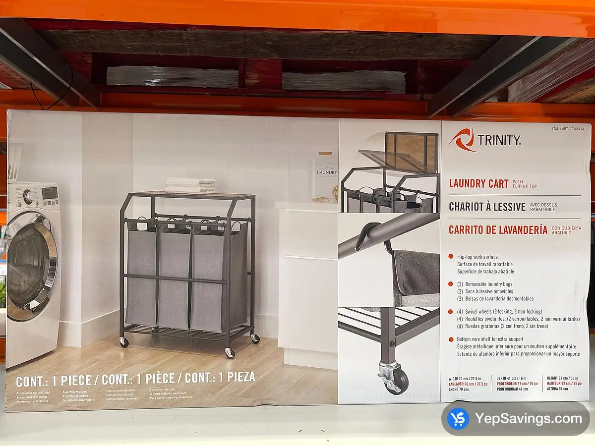 Costco TRINITY LAUNDRY CART 3 BAG SORTER - Canada (ITM 1742414)