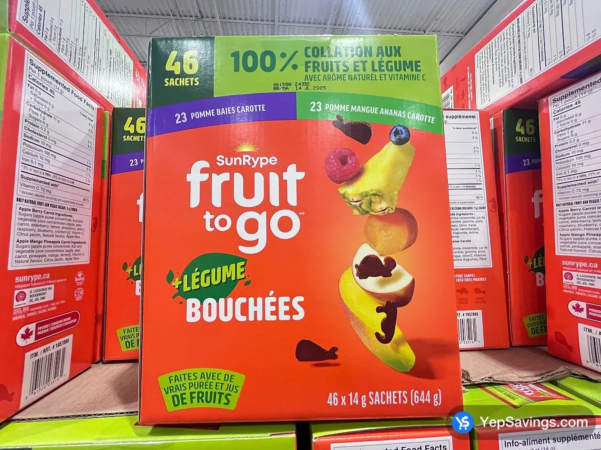 Costco SUNRYPE FRUIT TO GO VEGGIE BITES 46 x 14 g - Canada (ITM 1857088)