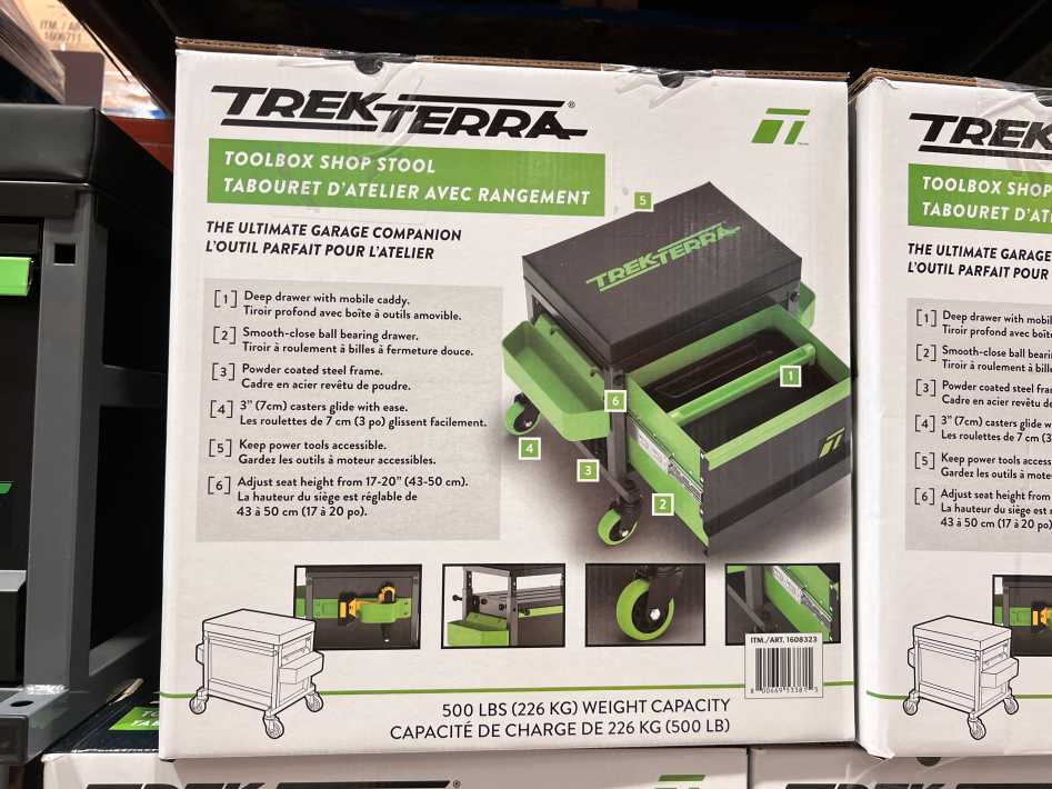 Costco TREKTERRA TOOLBOX SHOP STOOL - Canada (ITM 1608323)