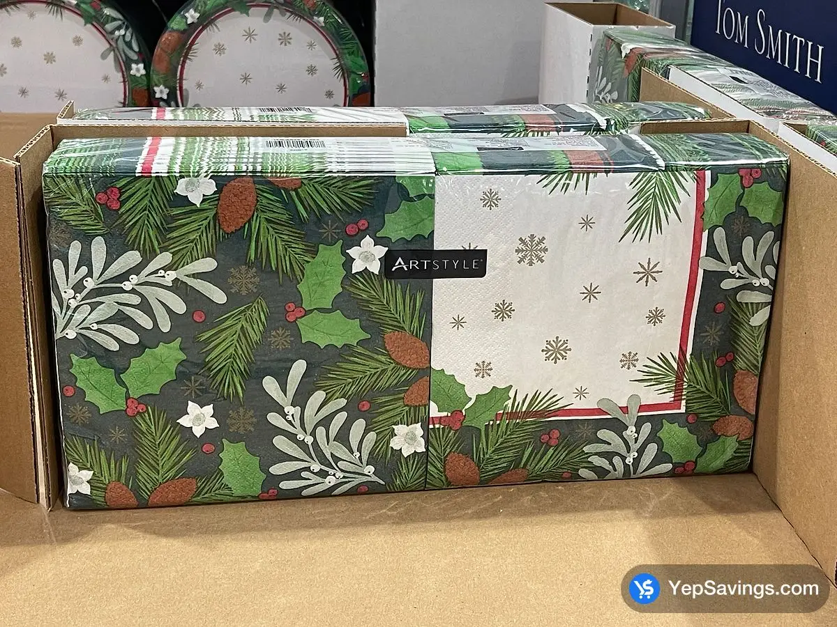 Costco ARTSTYLE 3PLY HOLIDAY NAPKINS 130 PACK 15.67x15.63 " - Canada (ITM 41464)