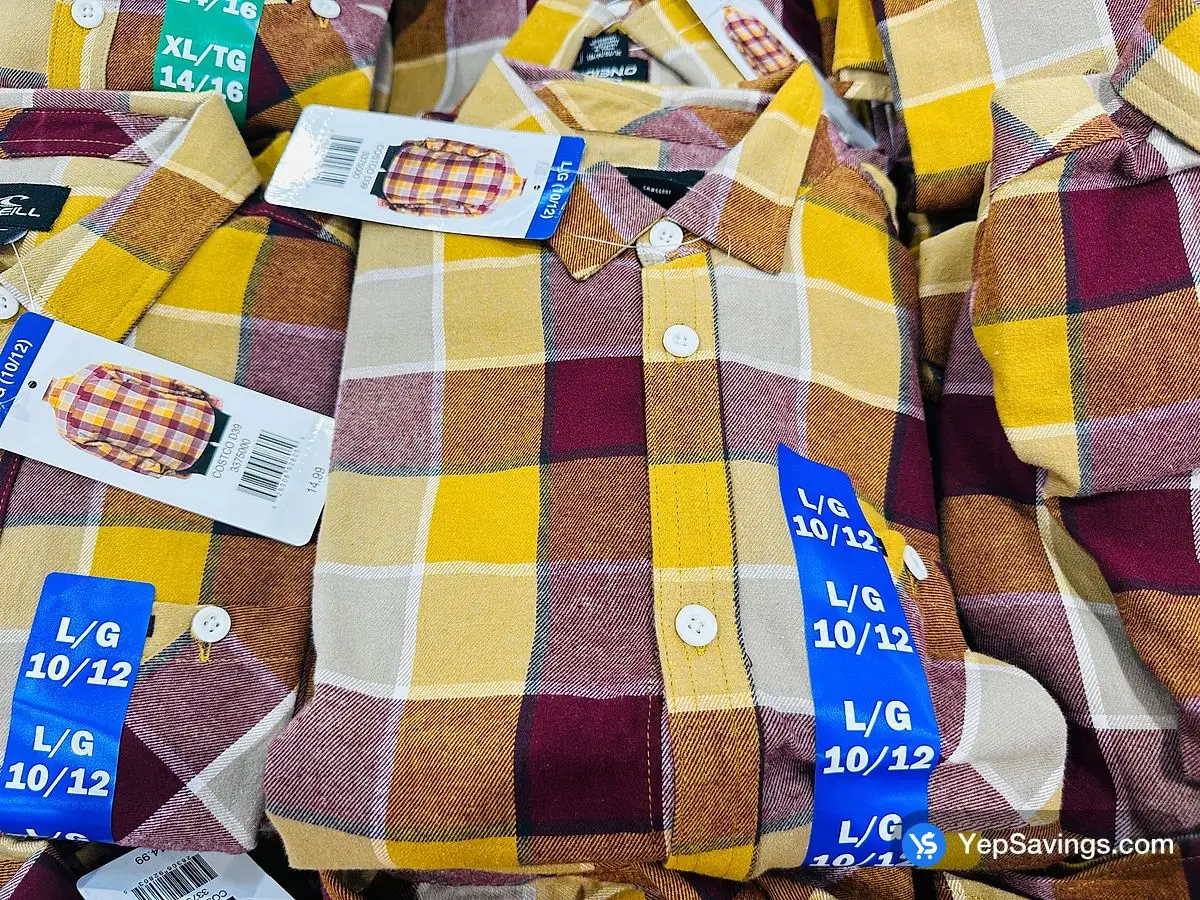 Costco O'NEILL FLANNEL SHIRT BOYS SIZES S-XXL - Canada (ITM 3375000)
