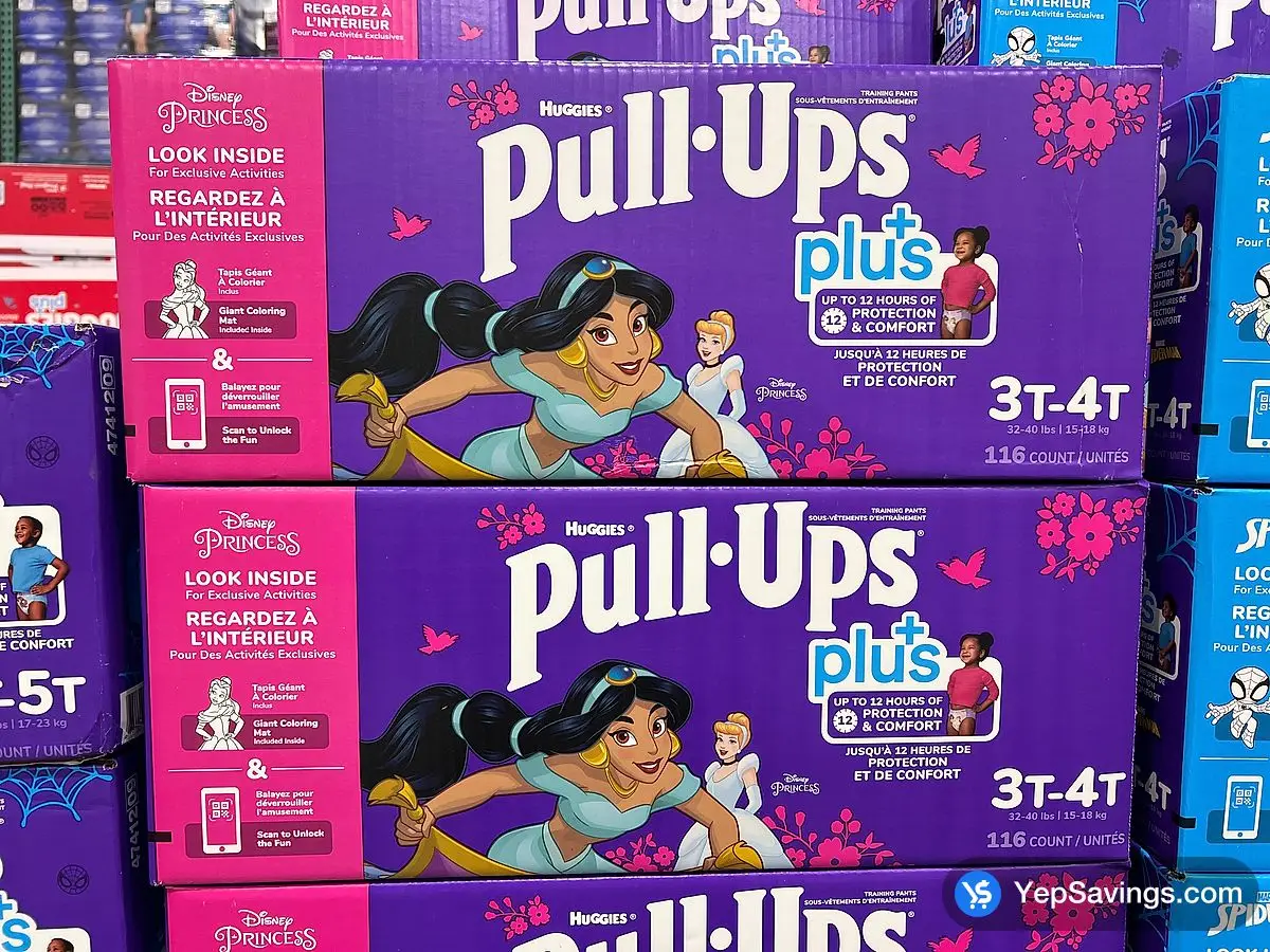 HUGGIES PULL-UPS PLUS GIRLS 3T-4T PACK OF 116 ITM 1126125 at Costco