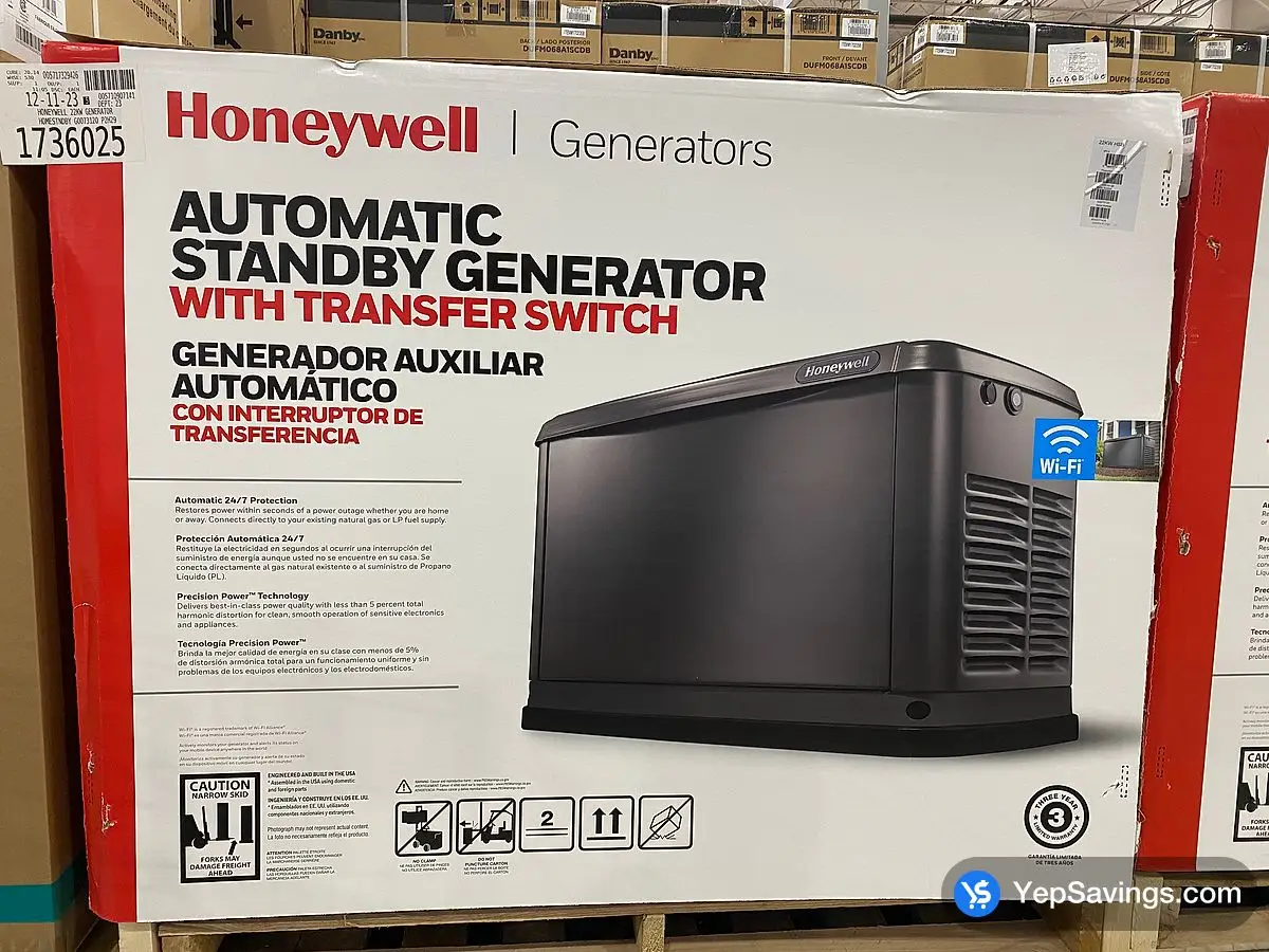 Costco HONEYWELL 22KW STANDBY GENERATOR WITH 200A SWITCH - Canada (ITM 1736025)