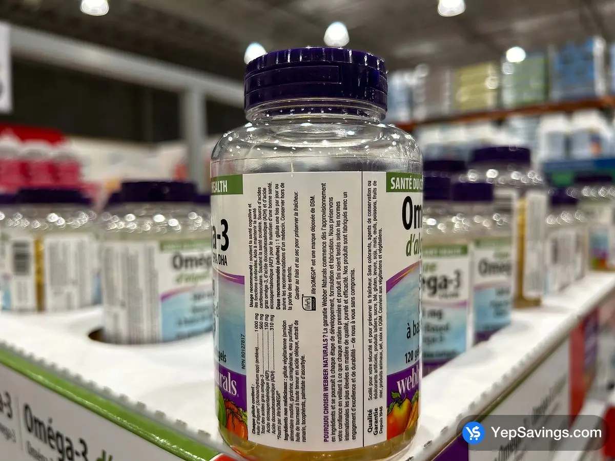 Costco WEBBER NATURALS ALGAE OMEGA 3 120 SOFTGELS - Canada (ITM 2236987)