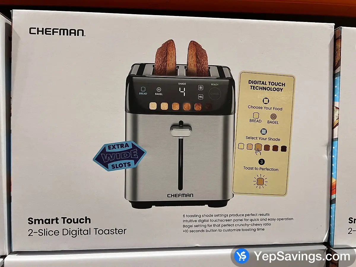CHEFMAN 2-SLICE TOASTER DIGITAL SMART TOUCH ITM 1737660 at Costco