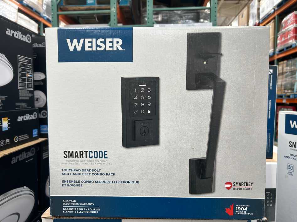 Costco WEISER ELECTRONIC DEADBOLT HANDLE SET - Canada (ITM 1704140)