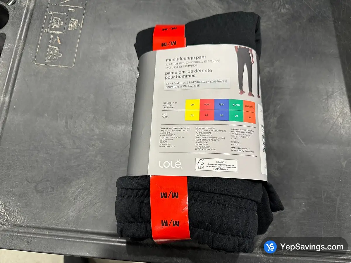 Costco LOLË LOUNGE PANTS 2PK + MENS SIZES S - XXL - Canada (ITM 1776453)