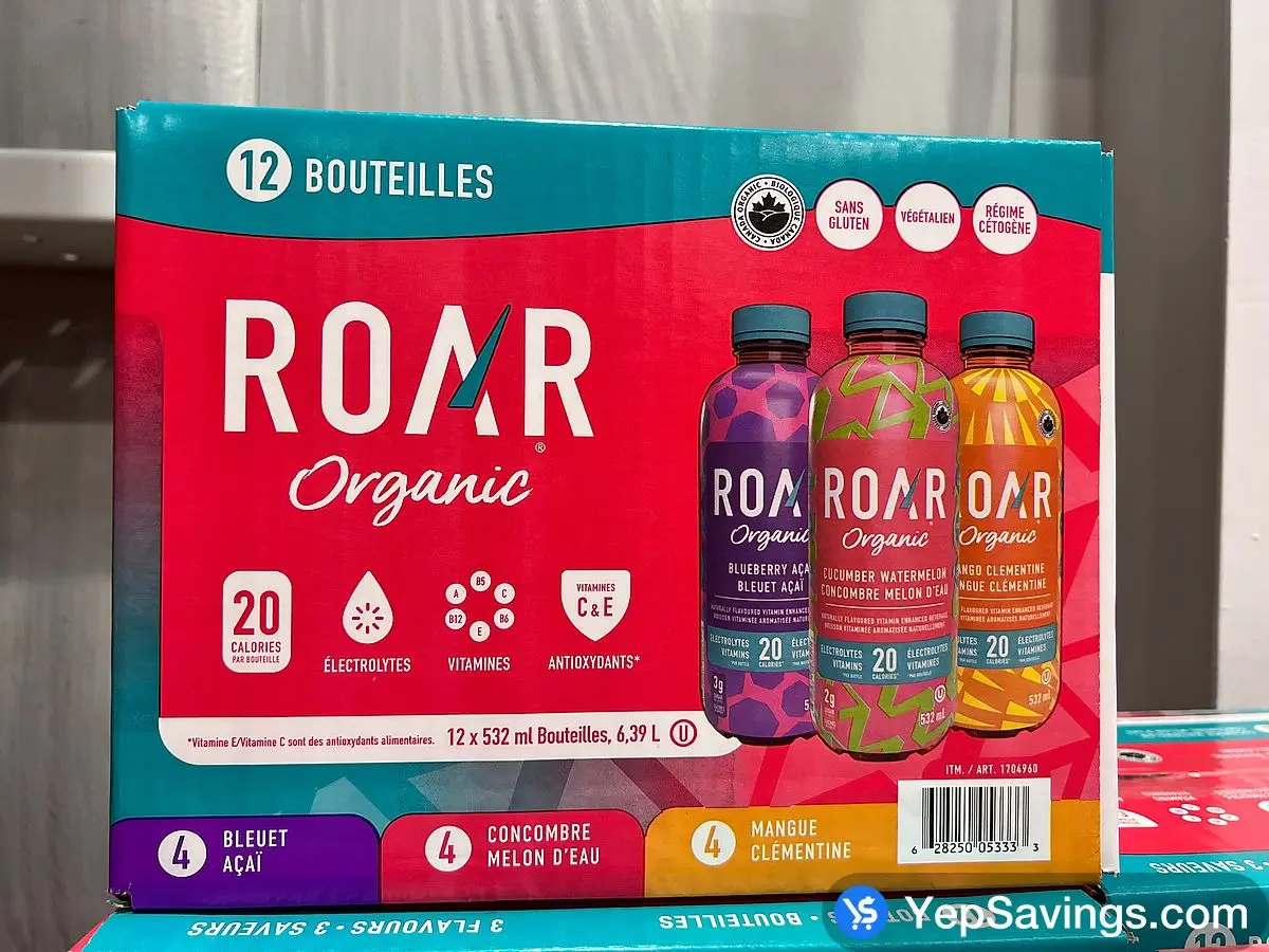 Costco ROAR ORGANIC VARIETY PACK 12 x 532 mL - Canada (ITM 1704960)