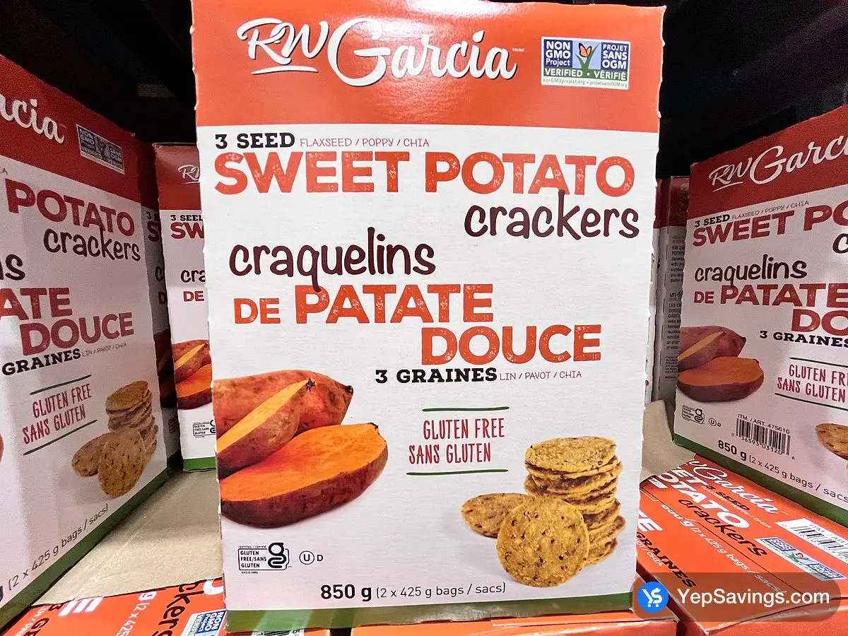 RW GARCIA SWEET POTATO CRACKERS 850g ITM 475610 at Costco