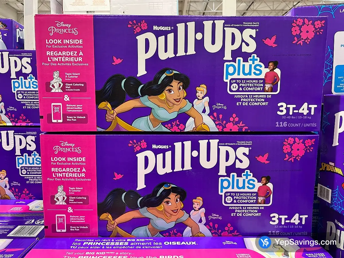 HUGGIES PULL-UPS PLUS GIRLS 3T-4T PACK OF 116 ITM 1126125 at Costco