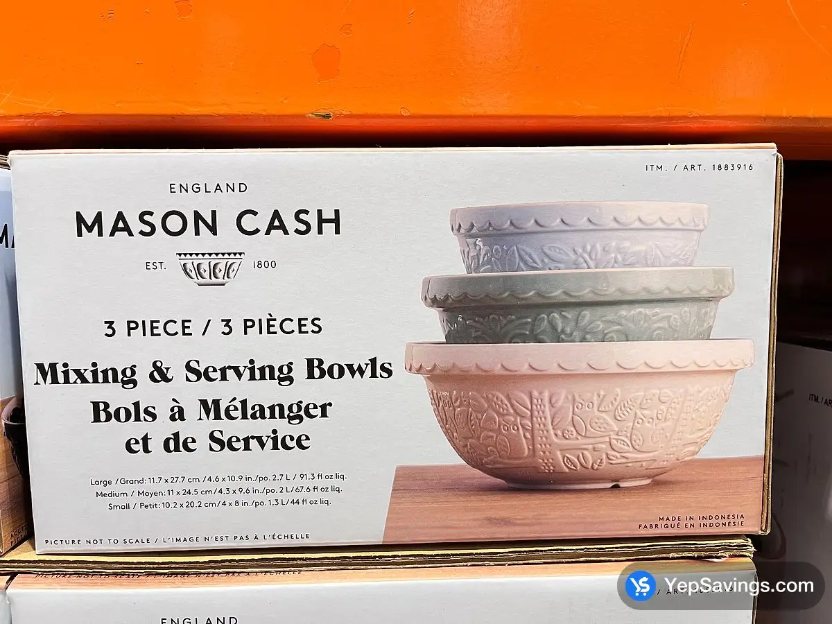 Costco MASON CASH MIXING BOWLS 3 PIECES - Canada (ITM 1883916)