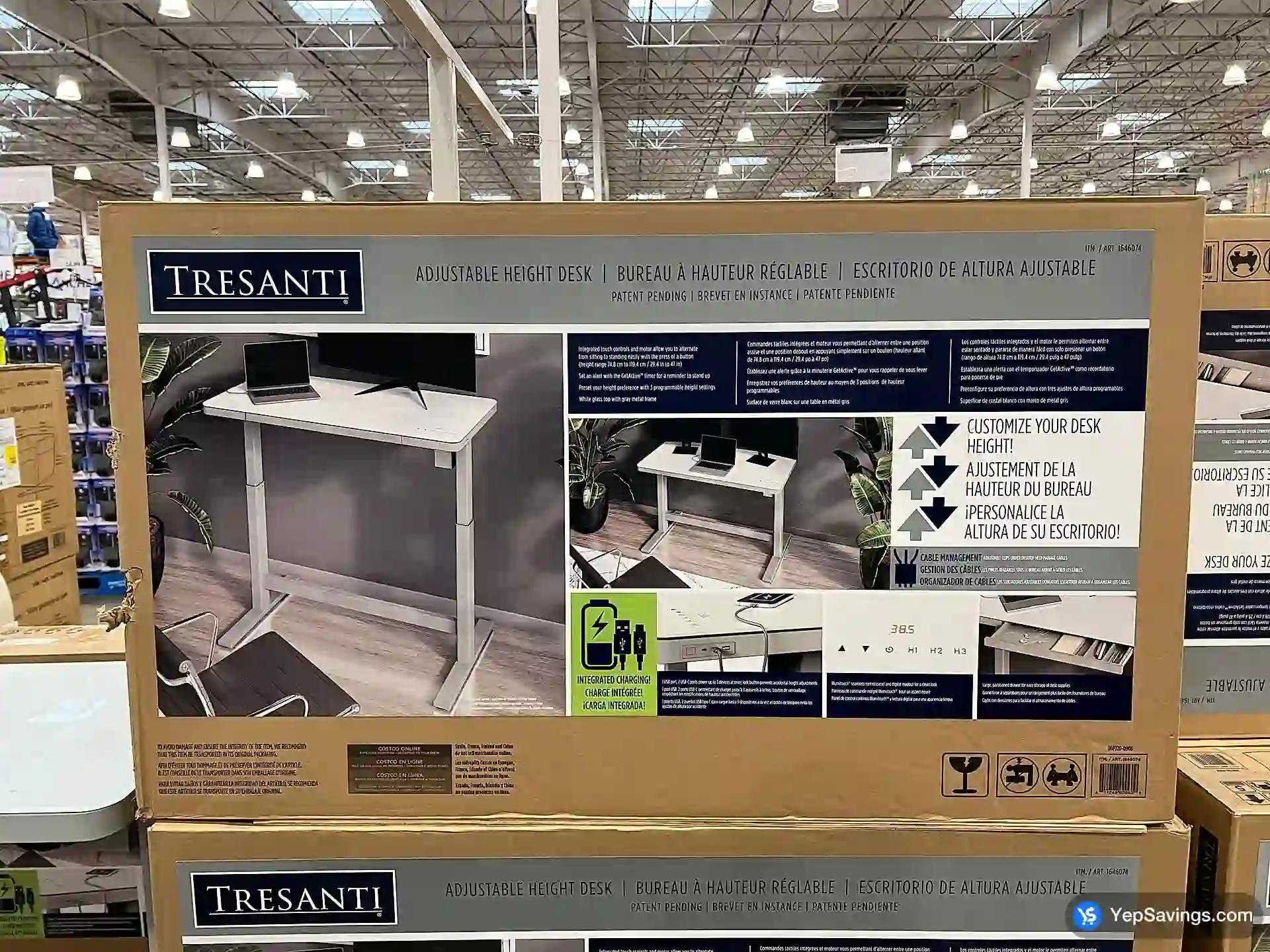 Costco TRESANTI GELLER ADJUSTABLE HEIGHT DESK WHITE - Canada (ITM 1646074)