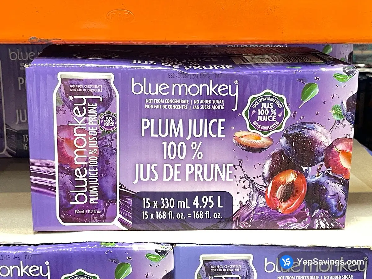 Costco BLUE MONKEY PLUM JUICE 15 x 330 mL - Canada (ITM 1883842)