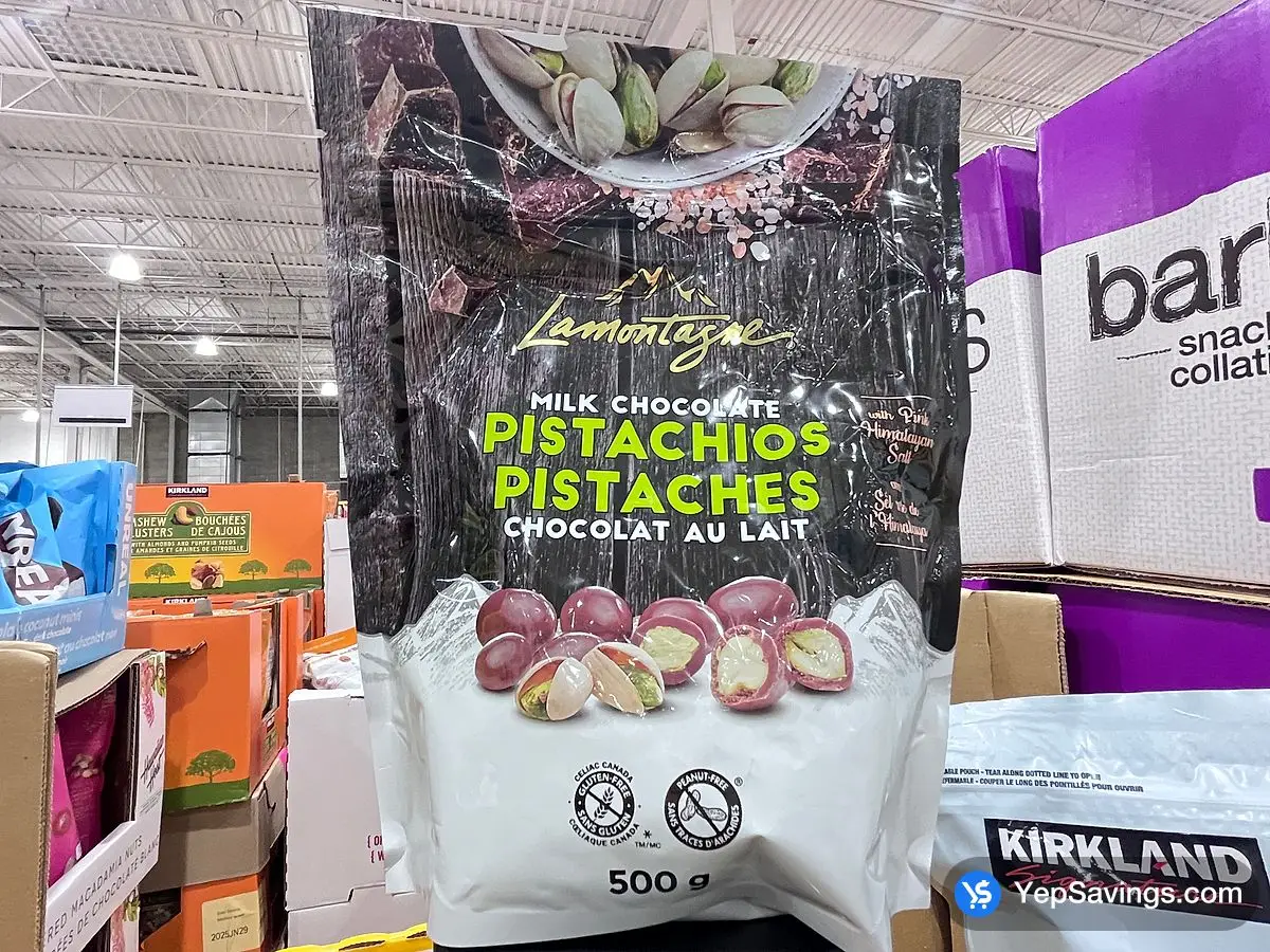 Costco LAMONTAGNE CHOCOLATE PISTACHIOS 500 g - Canada (ITM 1362394)